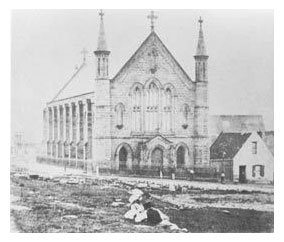 The earliest known photograph of St Patrick’s, taken around 1868, when the Marist Fathers were given care of the parish