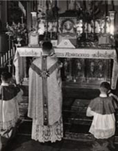  Tom Maloney celebrates Mass at St Patrick’s in the early 1950s